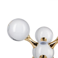 Tammy Atomic Ball Accent with 6 Glass Spheres, Gold Iron Stems, 8 Inch - BM350350