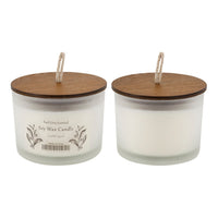 Chris Earl Gray Scented Soy Wax Candles, Set of 2, Glass, Ivory 4 Inch - BM350351