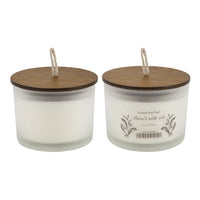 Chris Earl Gray Scented Soy Wax Candles, Set of 2, Glass, Ivory 4 Inch - BM350351