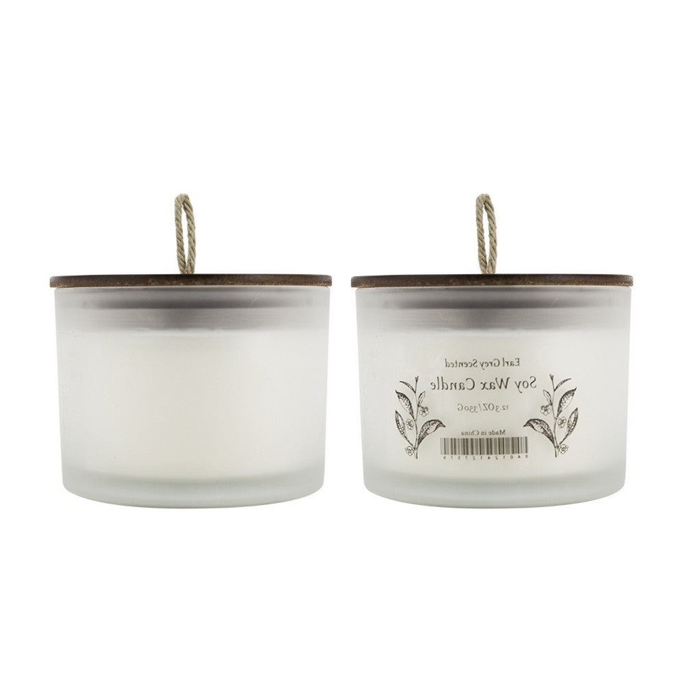 Chris Earl Gray Scented Soy Wax Candles, Set of 2, Glass, Ivory 4 Inch - BM350351