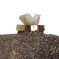 Sean Bottle with Zeolite Stone Lid, Black-Gray Glass, Gold Aluminum 12 Inch - BM350352