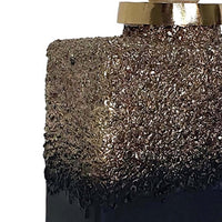 Sean Bottle with Zeolite Stone Lid, Black-Gray Glass, Gold Aluminum 12 Inch - BM350352
