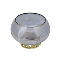 Marcy Decor Jar, Perforated Design Gold Aluminum Lid, Black Glass, 12 Inch - BM350360