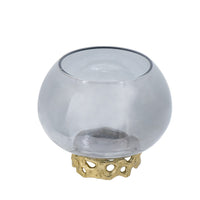 Marcy Decor Jar, Perforated Design Gold Aluminum Lid, Black Glass, 10 Inch - BM350361
