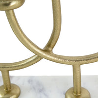 Vinie Candle Holder, Vintage 3 Arm Design, Gold Metal, Black Glass 17 Inch - BM350373