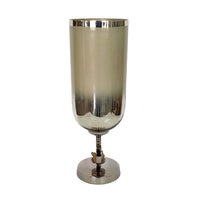 Cleo Small Vase, Metal Accent, Farmhouse Vintage Silver-Cream Glass 17 Inch - BM350377