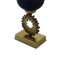 Ginny Vase, Sculpted Classical Gold Ring Accent, Gold-Gray Glass, 22 Inch - BM350384