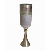 Fizi Decorative Vase, Traditional Flared Base, Gray Cylindrical Glass 22in - BM350387