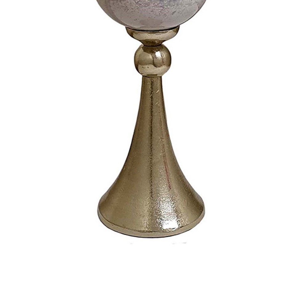 Fizi Decorative Vase, Traditional Flared Base, Gray Cylindrical Glass 22in - BM350387