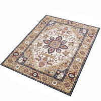 Hano 6x9 Large Area Rug, Vintage Blue Gold Bohemian Persian Style, Washable - BM350769