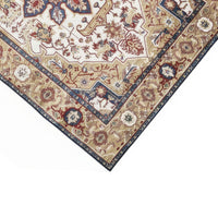 Hano 6x9 Large Area Rug, Vintage Blue Gold Bohemian Persian Style, Washable - BM350769