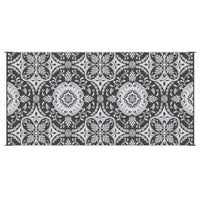 9x18 Outdoor Rug, Camping, Picnic Reversible Rug in a Bag, Gray White - BM350770