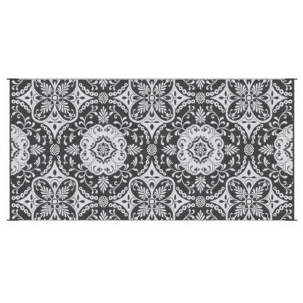9x18 Outdoor Rug, Camping, Picnic Reversible Rug in a Bag, Gray White - BM350770