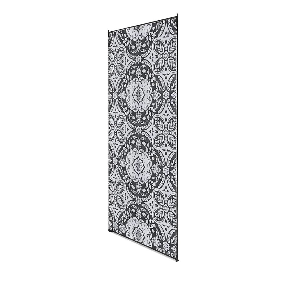 9x18 Outdoor Rug, Camping, Picnic Reversible Rug in a Bag, Gray White - BM350770