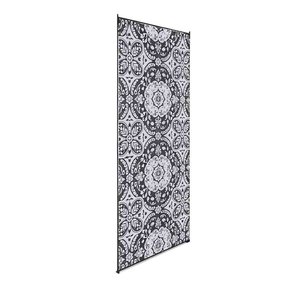 9x18 Outdoor Rug, Camping, Picnic Reversible Rug in a Bag, Gray White - BM350770