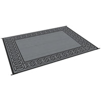 9x12 Extra Large Outdoor Area Rug, Reversible Plastic Straw Design, Black Gray - BM350771