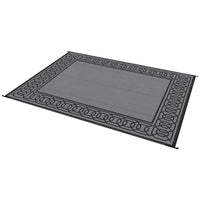 9x12 Extra Large Outdoor Area Rug, Reversible Plastic Straw Design, Black Gray - BM350771