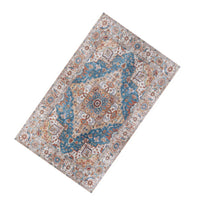 5x7 Medium Area Rug, Vintage Blue Yellow Persian Floral Pattern - BM350772