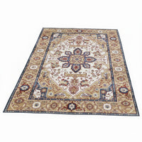 Hano 5x7 Medium Area Rug, Vintage Blue Gold Bohemian Persian Style - BM350773
