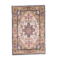 Hano 5x7 Medium Area Rug, Vintage Blue Gold Bohemian Persian Style - BM350773