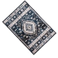 Jena 5x7 Medium Area Rug, Classic Persian Geometric Design, Black Blue - BM350775