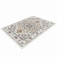 5x7 Medium Area Rug, Orange Yellow Vintage Persian Floral Pattern - BM350776