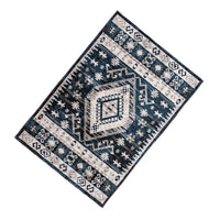 Jena 6x9 Large Area Rug, Persian Geometric Design, Modern Retro Black Blue - BM350782