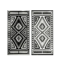 Lema 9x18 Ultra Large Area Outdoor Rug with Carrying Bag, Black and White - BM350783