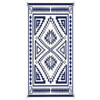 Lema 9x18 Ultra Large Area Patio Rug with Carrying Bag, Blue and White - BM350784