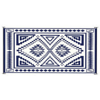 Lema 9x18 Ultra Large Area Patio Rug with Carrying Bag, Blue and White - BM350784