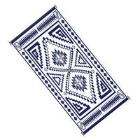 Lema 9x18 Ultra Large Area Patio Rug with Carrying Bag, Blue and White - BM350784