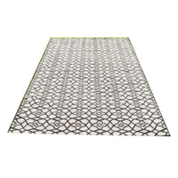 9x18 Ultra Large Outdoor Rug, Black and White Reversible Clover Pattern - BM350785