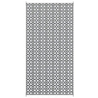 9x18 Ultra Large Outdoor Rug, Black and White Reversible Clover Pattern - BM350785