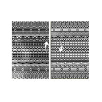 Mez 6x9 Medium Outdoor Rug, Black White Bohemian Geometric Pattern w Bag - BM350786