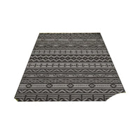 Mez 6x9 Medium Area Outdoor Rug in Bag, Black Gray Bohemian Geometric Pattern - BM350787