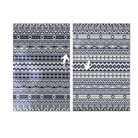 Mez 6x9 Medium Area Outdoor Rug, White Blue Geometric, Picnic Rug in Bag  - BM350788