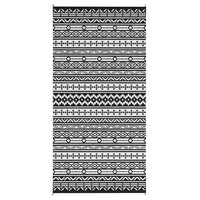 Mez 9x18 Ultra Large Outdoor Rug, Black White Bohemian Geometric Pattern - BM350789
