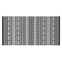 Mez 9x18 Ultra Large Outdoor Rug, Black White Bohemian Geometric Pattern - BM350789