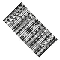 Mez 9x18 Ultra Large Outdoor Rug, Black White Bohemian Geometric Pattern - BM350789
