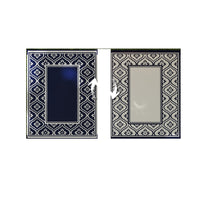 8x10 Large Area Outdoor Rug with Carrying Bag, Blue White Gourd Border - BM350790
