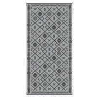 Kexy 9x18 Ultra Large Outdoor Rug with Carrying Bag, Black Gray Geometric - BM350791