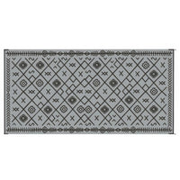 Kexy 9x18 Ultra Large Outdoor Rug with Carrying Bag, Black Gray Geometric - BM350791