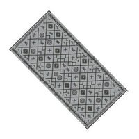 Kexy 9x18 Ultra Large Outdoor Rug with Carrying Bag, Black Gray Geometric - BM350791