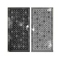 Kexy 9x18 Ultra Large Outdoor Rug with Carrying Bag, Black Gray Geometric - BM350791