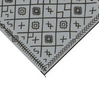 Kexy 9x18 Ultra Large Outdoor Rug with Carrying Bag, Black Gray Geometric - BM350791