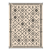 Kexy 9x12 Large Area Outdoor Rug with Carrying Bag, Beige Black Geometric - BM350792
