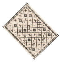 Kexy 9x12 Large Area Outdoor Rug with Carrying Bag, Beige Black Geometric - BM350792