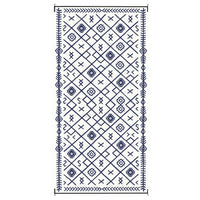 Kexy 9x18 Ultra Large Outdoor Rug with Carrying Bag, Blue White Geometric - BM350793