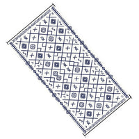 Kexy 9x18 Ultra Large Outdoor Rug with Carrying Bag, Blue White Geometric - BM350793