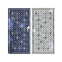 Kexy 9x18 Ultra Large Outdoor Rug with Carrying Bag, Blue White Geometric - BM350793